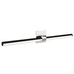 Tie Stix Metal Linear Adjustable Warm Dim Wall Light - Chrome / Satin Black