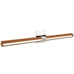 Tie Stix Wood Horizontal Adjustable Warm Dim Wall Light - Chrome / Wood Cherry