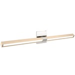 Tie Stix Wood Horizontal Adjustable Warm Dim Wall Light - Chrome / Wood Maple