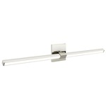 Tie Stix Metal Horizontal Adjustable Warm Dim Wall Light - Satin Nickel / Chrome