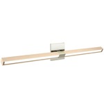 Tie Stix Wood Linear Adjustable Warm Dim Wall Light - Satin Nickel / Wood Maple