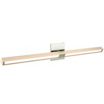 Tie Stix Wood Horizontal Adjustable Warm Dim Wall Light - Satin Nickel / Wood Maple