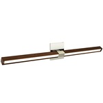 Tie Stix Wood Horizontal Adjustable Warm Dim Wall Light - Satin Nickel / Wood Walnut