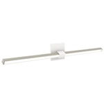 Tie Stix Metal Linear Adjustable Warm Dim Wall Light - White / Satin Nickel