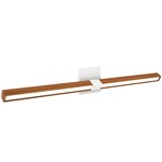 Tie Stix Wood Horizontal Adjustable Warm Dim Wall Light - White / Wood Cherry