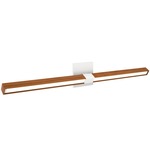 Tie Stix Wood Linear Adjustable Warm Dim Wall Light - White / Wood Cherry