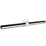 Tie Stix Wood Linear Adjustable Warm Dim Wall Light - White / Wood Espresso