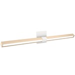 Tie Stix Wood Linear Adjustable Warm Dim Wall Light - White / Wood Maple