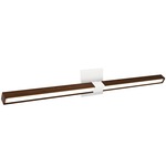 Tie Stix Wood Horizontal Adjustable Warm Dim Wall Light - White / Wood Walnut