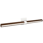 Tie Stix Wood Linear Adjustable Warm Dim Wall Light - White / Wood Walnut