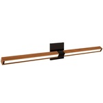 Tie Stix Wood Horizontal Adjustable Warm Dim Wall Light - Antique Bronze / Wood Cherry