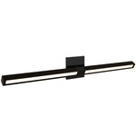 Tie Stix Wood Horizontal Adjustable Wall Light - Satin Black / Wood Espresso