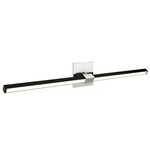 Tie Stix Metal Linear Adjustable Wall Light - Chrome / Satin Black