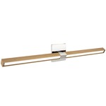Tie Stix Wood Horizontal Adjustable Wall Light - Chrome / Wood White Oak