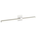 Tie Stix Metal Linear Adjustable Wall Light - White / Satin Nickel