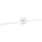 Tie Stix Metal Horizontal Adjustable Wall Light - White / White