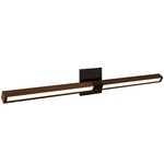 Tie Stix Wood Horizontal Adjustable Wall Light - Antique Bronze / Wood Walnut