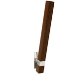 Tie Stix Wood Warm Dim Indirect Adjustable Wall Light - Satin Nickel / Wood Walnut