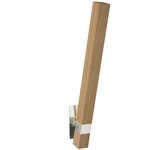 Tie Stix Wood Indirect Adjustable Wall Light - Satin Nickel / Wood White Oak