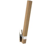 Tie Stix Wood Warm Dim Indirect Adjustable Wall Light - Chrome / Wood White Oak