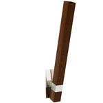 Tie Stix Wood Warm Dim Indirect Adjustable Wall Light - Satin Nickel / Wood Walnut