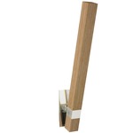 Tie Stix Wood Indirect Adjustable Wall Light - Satin Nickel / Wood White Oak