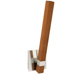 Tie Stix Wood Warm Dim Indirect Adjustable Wall Light - Satin Nickel / Wood Cherry