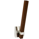 Tie Stix Wood Warm Dim Indirect Adjustable Wall Light - Satin Nickel / Wood Walnut