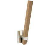 Tie Stix Wood Warm Dim Indirect Adjustable Wall Light - Satin Nickel / Wood White Oak