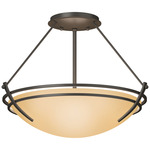 Presidio Tryne Semi Flush Ceiling Light - Dark Smoke / Sand