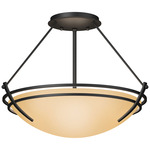 Presidio Tryne Semi Flush Ceiling Light - Black / Sand