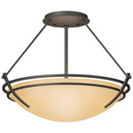 Presidio Tryne Semi Flush Ceiling Light - Natural Iron / Sand
