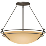 Presidio Tryne Semi Flush Ceiling Light - Dark Smoke / Sand