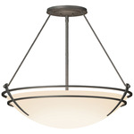 Presidio Tryne Semi Flush Ceiling Light - Natural Iron / Opal