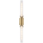 Pylon Double Bathroom Vanity Light - Aged Brass / Frosted