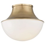 Lettie Ceiling Light Fixture - Aged Brass / Opal