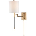 Englewood Plug In Wall Sconce - Aged Brass