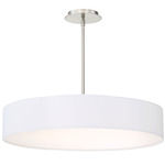 Manhattan Pendant - Brushed Nickel / White / White