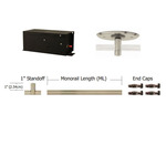 Monorail 12V Straight Kit 300W Remote Magnetic - Satin Nickel