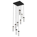 Parallel Square Multi Light Pendant - Matte Black / Clear Rimelight