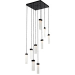 Parallel Square Multi Light Pendant - Matte Black / Clear Granite