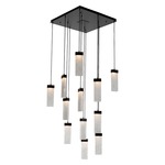 Parallel Square Multi Light Pendant - Matte Black / Clear Rimelight