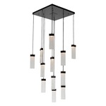 Parallel Square Multi Light Pendant - Matte Black / Clear Granite