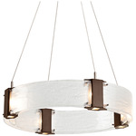 Parallel Ring Chandelier - Flat Bronze / Clear Granite