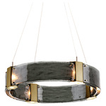 Parallel Ring Chandelier - Gilded Brass / Smoke Granite