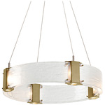 Parallel Ring Chandelier - Gilded Brass / Clear Granite