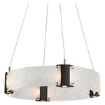 Parallel Ring Chandelier - Matte Black / Clear Rimelight