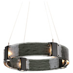 Parallel Ring Chandelier - Matte Black / Smoke Granite