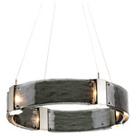 Parallel Ring Chandelier - Metallic Beige Silver / Smoke Granite