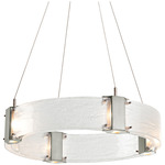 Parallel Ring Chandelier - Metallic Beige Silver / Clear Granite